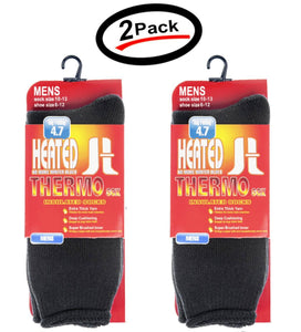 MENS HEATED THERMO SOX INSULATED SOCKS " 4.7 Tog rating & Ski Fur Lined (2 Pack)
