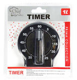 60 Minute Magnetic Kitchen Timer Basic Kitchen Timer, Black (2 Pack)