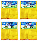 (4 Pack) 12 PCS 100% Pure Cotton Yellow Multi-Purpose Dusters Cleaning Cloths