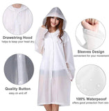 (3 Pack) Unisex Adult Waterproof PEVA Raincoat Hooded Jacket Poncho Rainwear-New