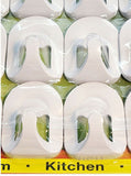 36 Pcs White Self Adhesive Plastic Square Hook Large Wall Mount Hanger Bathroom