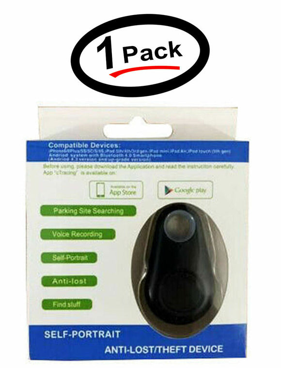 (1 Pack) Anti-Lost Theft Device Alarm Bluetooth GPS Tracker Key Finder - (Black)