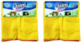 (2 Pack) 6 PCS 100% Pure Cotton Yellow Multi-Purpose Dusters Cleaning Cloths-New