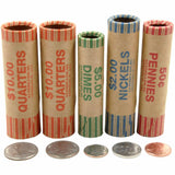 108 Rolls Preformed Assorted Coin Wrappers Tubes Nickels Quarters Dimes Pennies