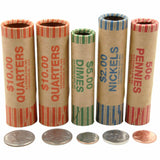 36 Rolls Preformed Assorted Coin Wrappers Tubes Nickels Quarters Dimes Pennies