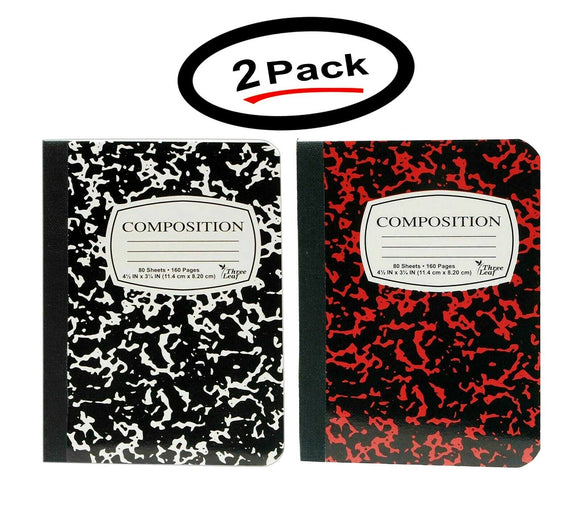 2 (Two) Composition/Notebook Book,Wide Ruled Paper, 100 Sheets, 9-3/4