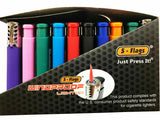 (7 Pack) 5-Flags Refillable Butane Cigarette Torch Lighter Windproof Flame