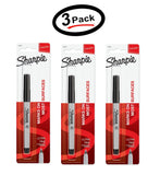 (3 Pack) Sharpie Permanent Precision Marker, Ultra Fine Point, Black Ink