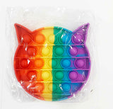 (2 Pack) Push Pop Silicone Sensory Fidget Toy Rainbow Pop Bubble Stress Relief