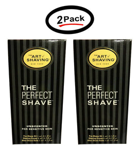2 Pack The Perfect Shave Unscented The Art of Shaving - Men's Travel Shaving Kit