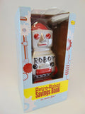 Rocket Retro-Robot Savings Bank Figural Robot Red
