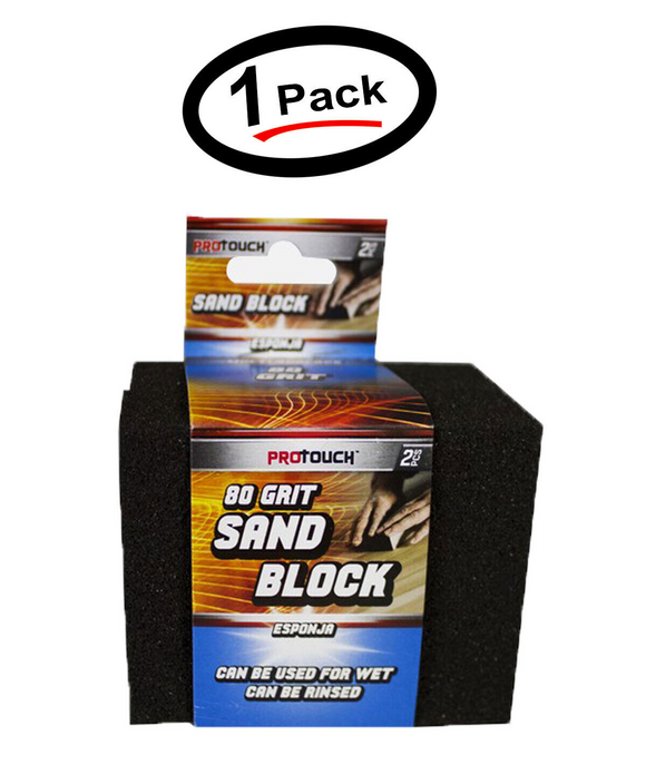 (1 Pack) 2pcs 80 Grit Sanding Block Hook and Loop Auto Body Block 2.75in x 5.5in