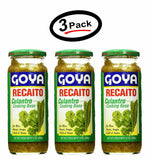 (3 Pack) Goya RECAITO Culantro Cilantro Cooking Base 12 Oz