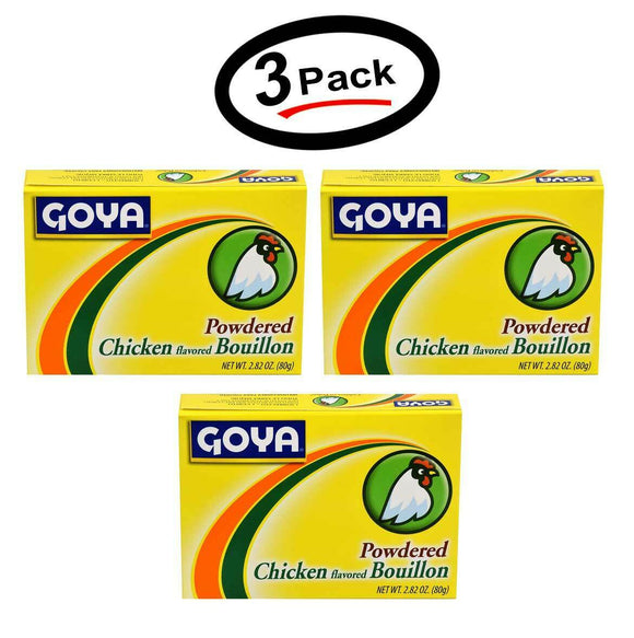 (3 Pack) GOYA CUBITOS POLVO CHICKEN, 2.82 Oz