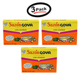(3 Pack) Sazon GOYA with Azafran (Saffron) 1.41Oz (8 Packets on each pack)