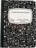 3 Composition/Notebook Book Wide Ruled Paper,100 Sheets, 9-3/4"x7-1/2"