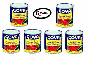 Goya seasoned Tomato Sauce Salsa De Toma hot Picante 8 Oz Can - 6 Pack