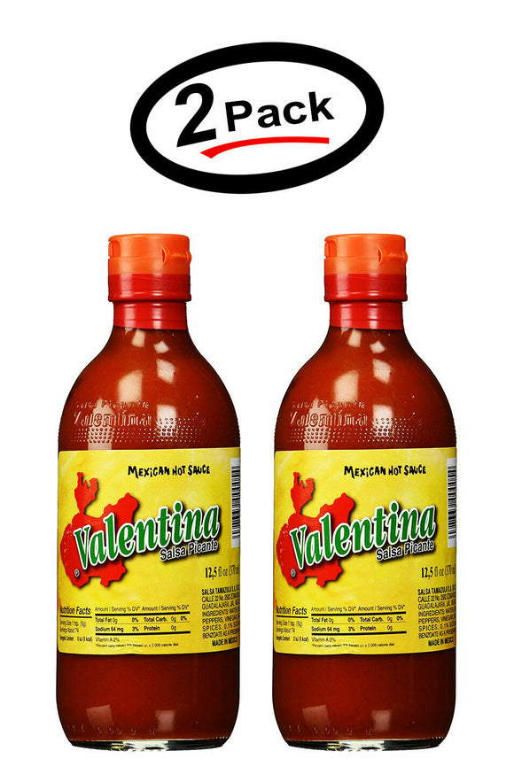 2 Valentina Salsa Hot Red Sauce Mexican Hot Sauce- 12.5 Oz
