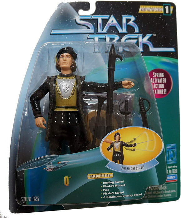 Star Trek Warp Factor 1 Q Galactic Gear Sealed Figure Playmates 1997 Free Ship