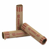 108 ROLLS PREFORMED PENNIES COIN WRAPPERS TUBES 50 CENT (3 Pack)