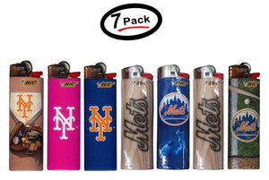 (7 Lighters) BIC New York Mets Cigarette Lighters MLB Officially Licensed