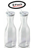 Decor Rack 2 Large Water Carafes Bottles with Flip Top Lid 50 Oz. Each BPA Free