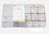 9 Compartment Makeup and Lipstick Crystal Clear Organizer With Rose Gold Lining
