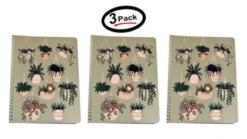 (3 Pack) Molly & Rex Spiral Notebook, Cat Pattern, Wide Ruled with Folder